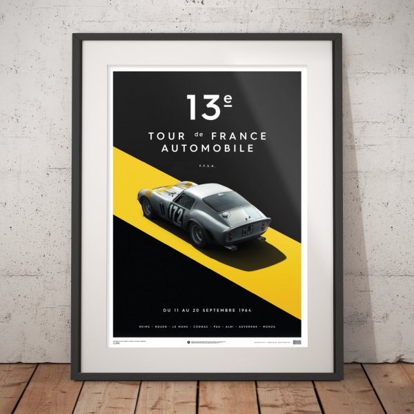 Ferrari 250 GTO – Silver – Tour de France – 1964 – Poster | Limited Edition