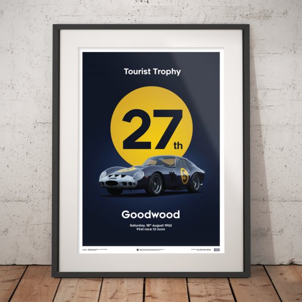 Ferrari 250 GTO – Dark Blue – Goodwood TT – 1962 – Poster | Limited Edition