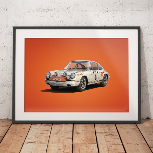 Porsche 911R – White – Tour de France – 1969 – Colors of Speed Poster
