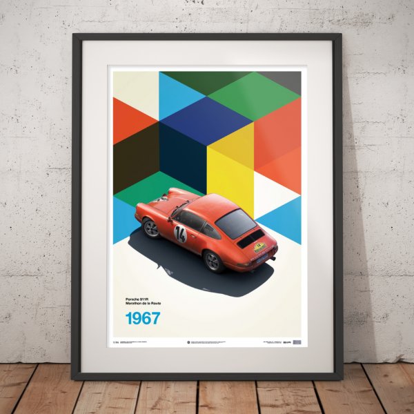 Porsche 911R – Red – Marathon de la Route – 1967 – Poster | Limited Edition