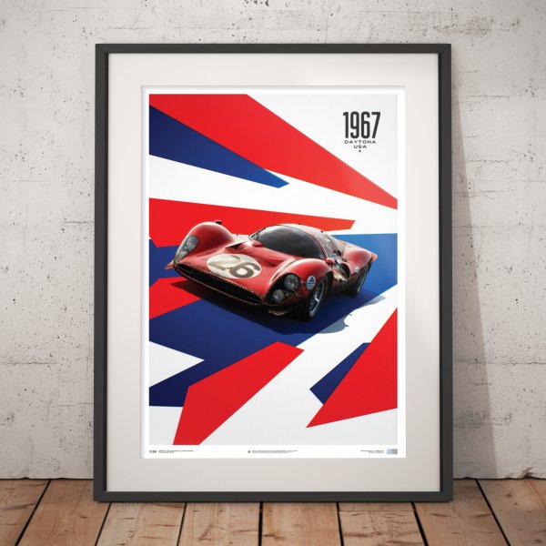 Ferrari 412P – Red – 24 Hours of Daytona – 1967 – Poster | Limited Edition