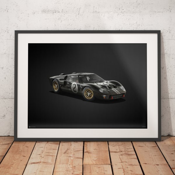 Ford GT40 – Black – 24h Le Mans – 1966 – Colors of Speed Poster