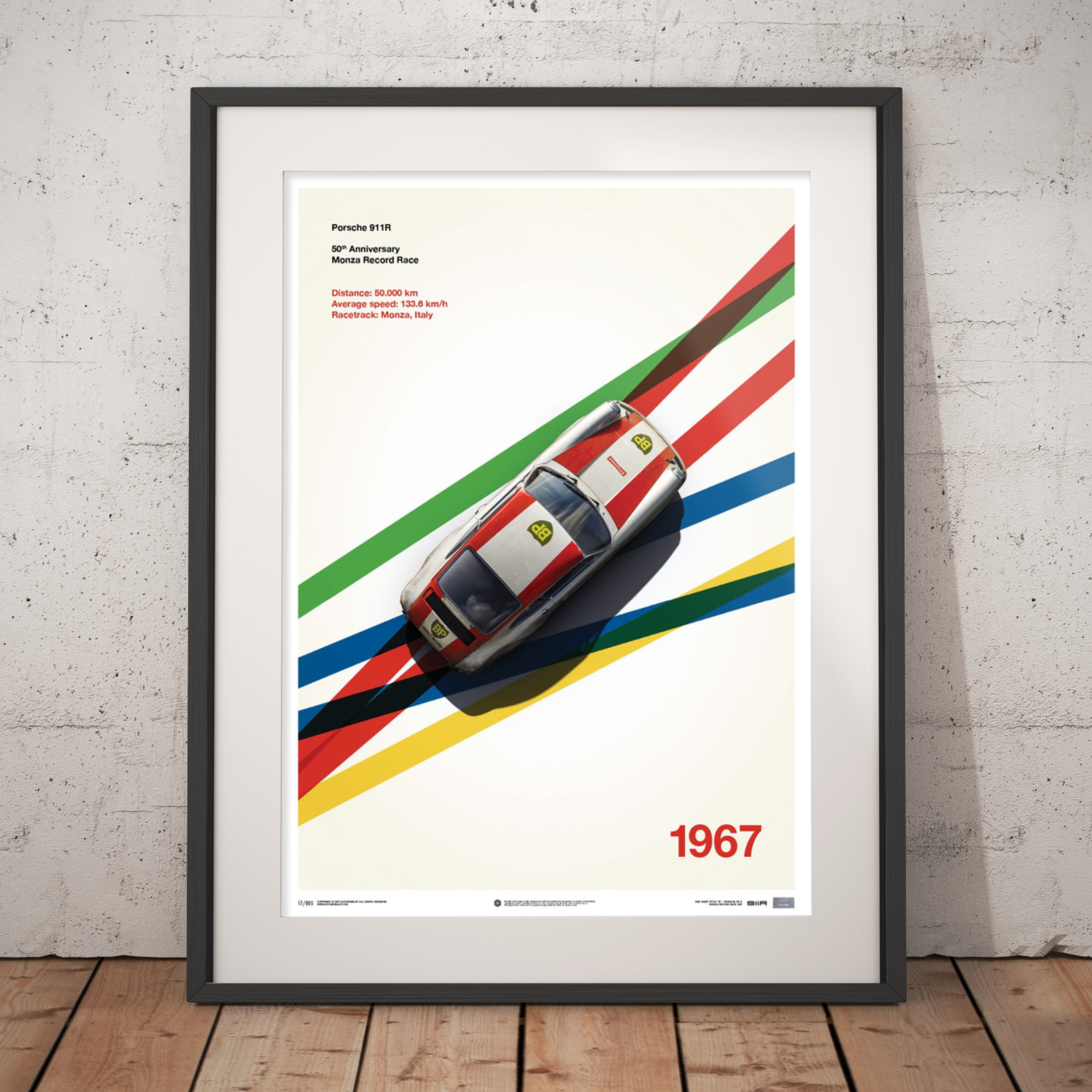 Porsche 911r Bp Racing Monza 1967 Poster Limited Edition Sportfahrer Zentrale