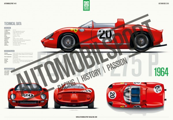 Poster AUTOMOBILSPORT #10 (2-seitig) – Ferrari 275 P