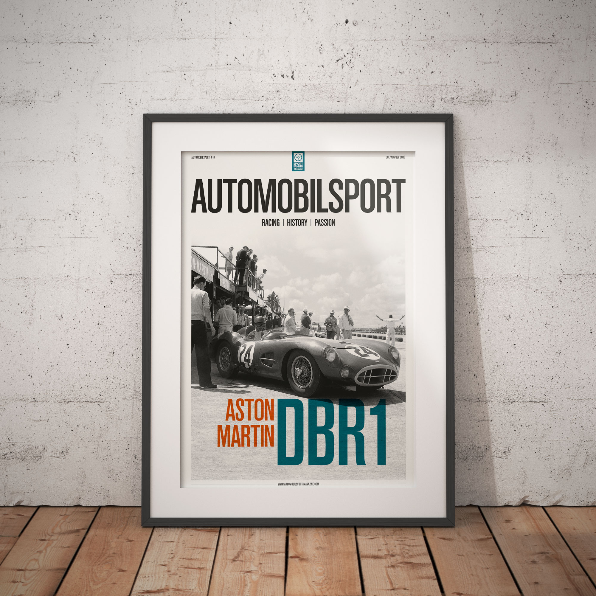 Poster AUTOMOBILSPORT #17 (2-seitig) Aston DBR1 | Sportfahrer Zentrale