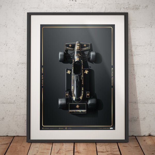 Lotus 97T – Ayrton Senna – Stunning Black – Estoril, 1985 – Poster | Collector's Edition