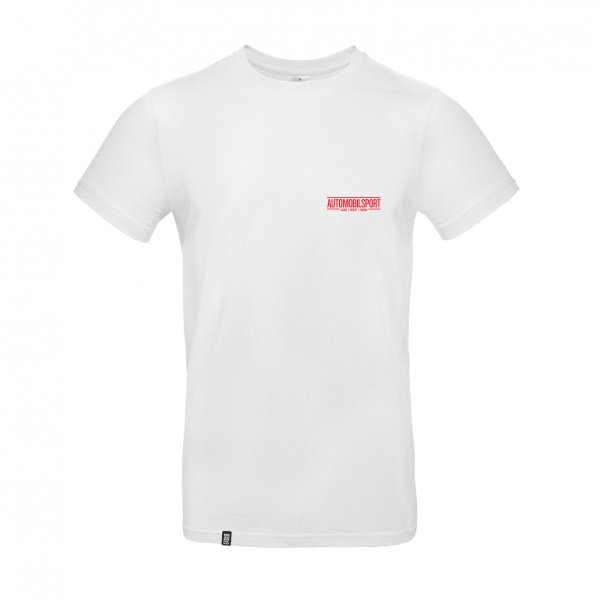 SPORTFAHRER T-Shirt – AUTOMOBILSPORT small white/signalrot
