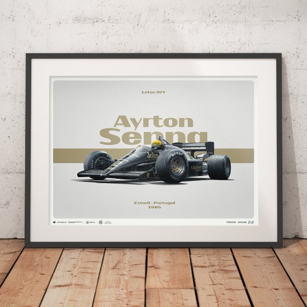 Lotus 97T – Ayrton Senna – Horizontal Tribute – Estoril, 1985 – Poster | Limited Edition