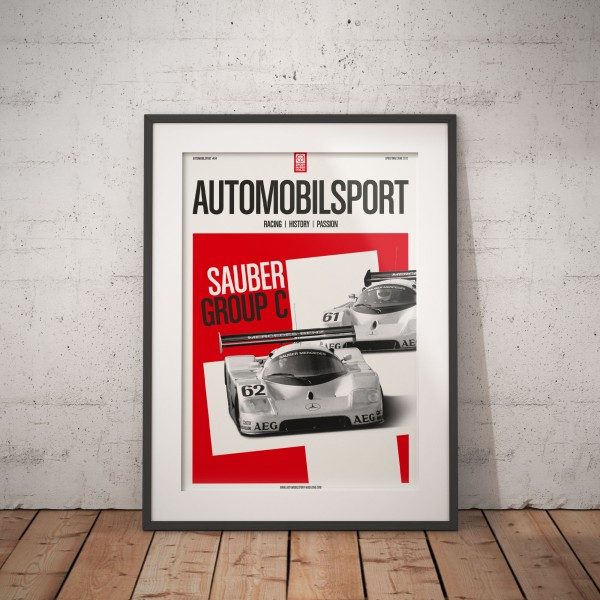 Poster AUTOMOBILSPORT #04 (2-seitig) – Sauber Mercedes C9