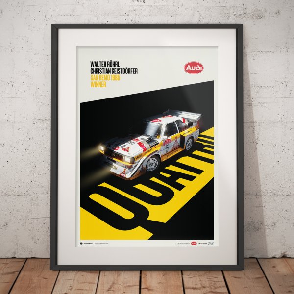 Audi Quattro S1 – Shadow – Röhrl & Geistdörfer – San Remo 1985 – Poster | Limited Edition