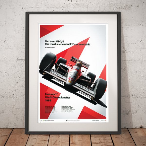 McLaren MP4/4 – Ayrton Senna – MP4/4 – San Marino GP – 1988 – Poster