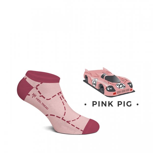 Heel Tread Sneakersocken – Pink Pig