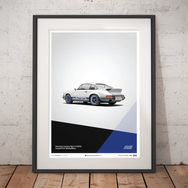 Porsche 911 RS – White – Poster | Limited Edition