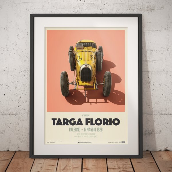 Bugatti T35 – Yellow – Targa Florio – 1928 – Poster | Limited Edition