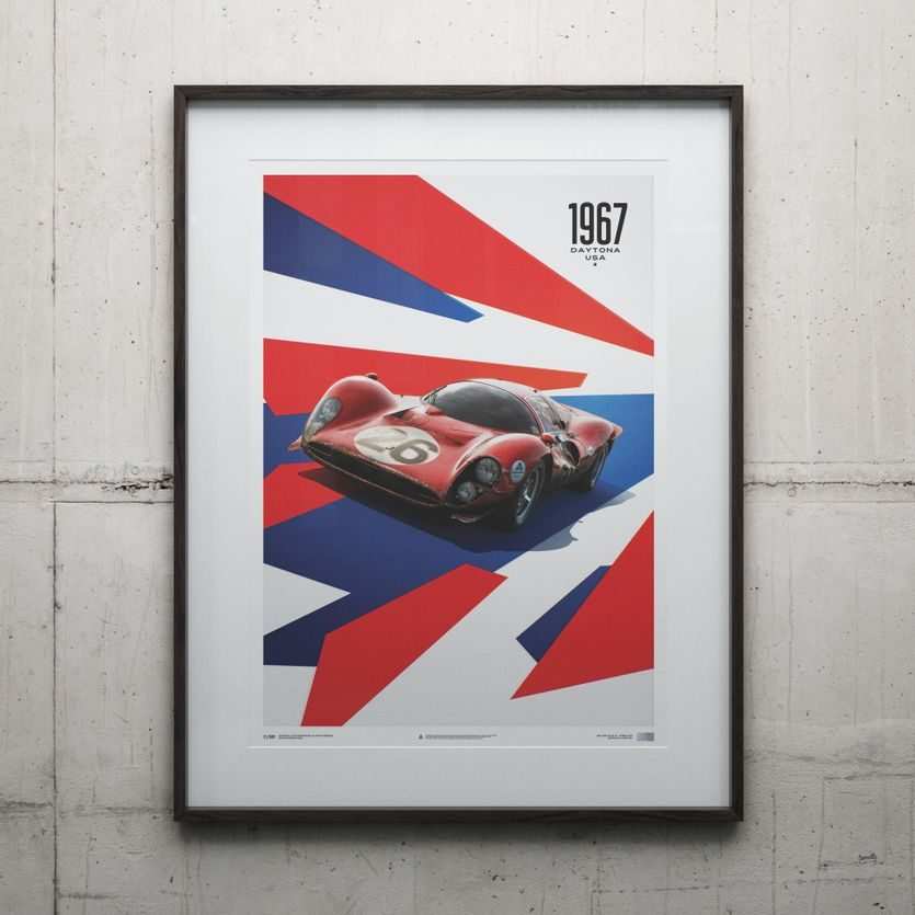 Ferrari 412P – Red – 24 Hours of Daytona – 1967 – Poster | Limited Edition  | Sportfahrer Zentrale