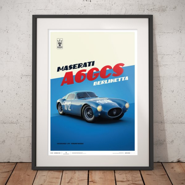 Maserati A6GCS Berlinetta 1954 – Blue – Poster | Limited Edition